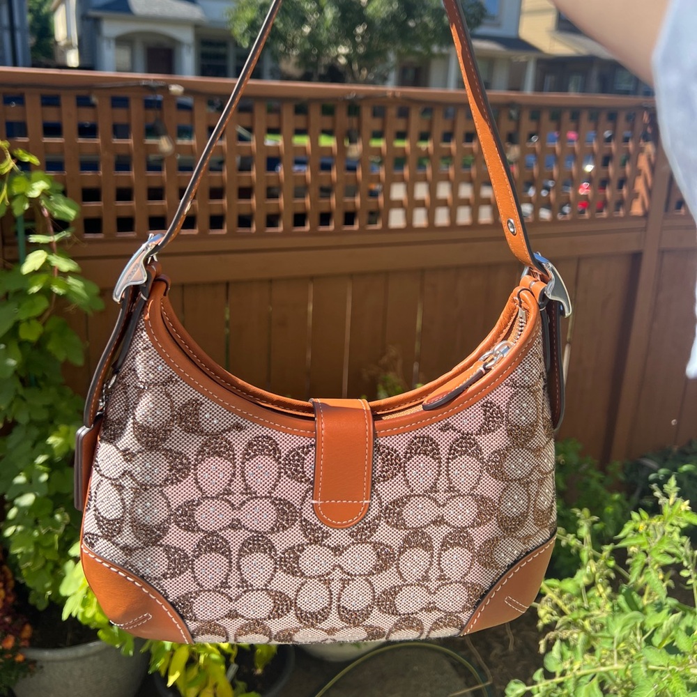 Coach Tan Signature Canvas Shoulder Bag - Picture 3 of 8